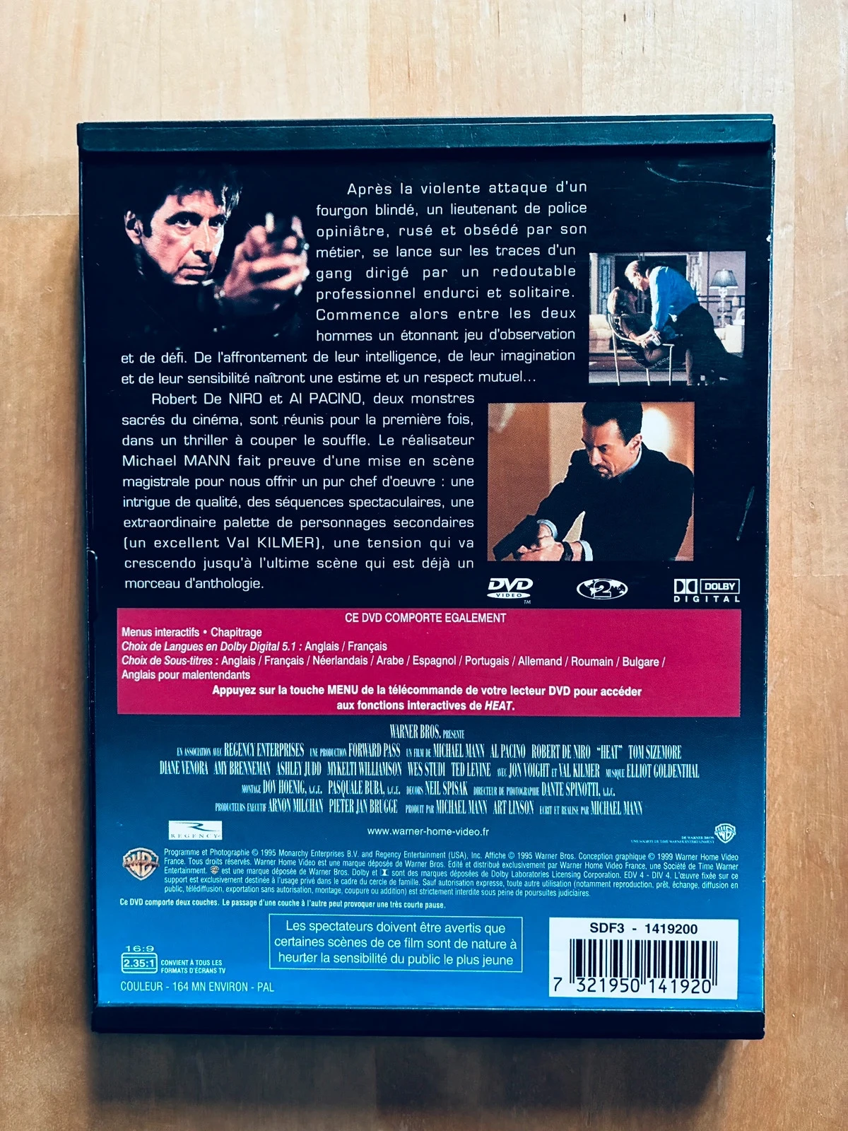 DVD Heat de Michael Mann Pacino De Niro. – photo 3